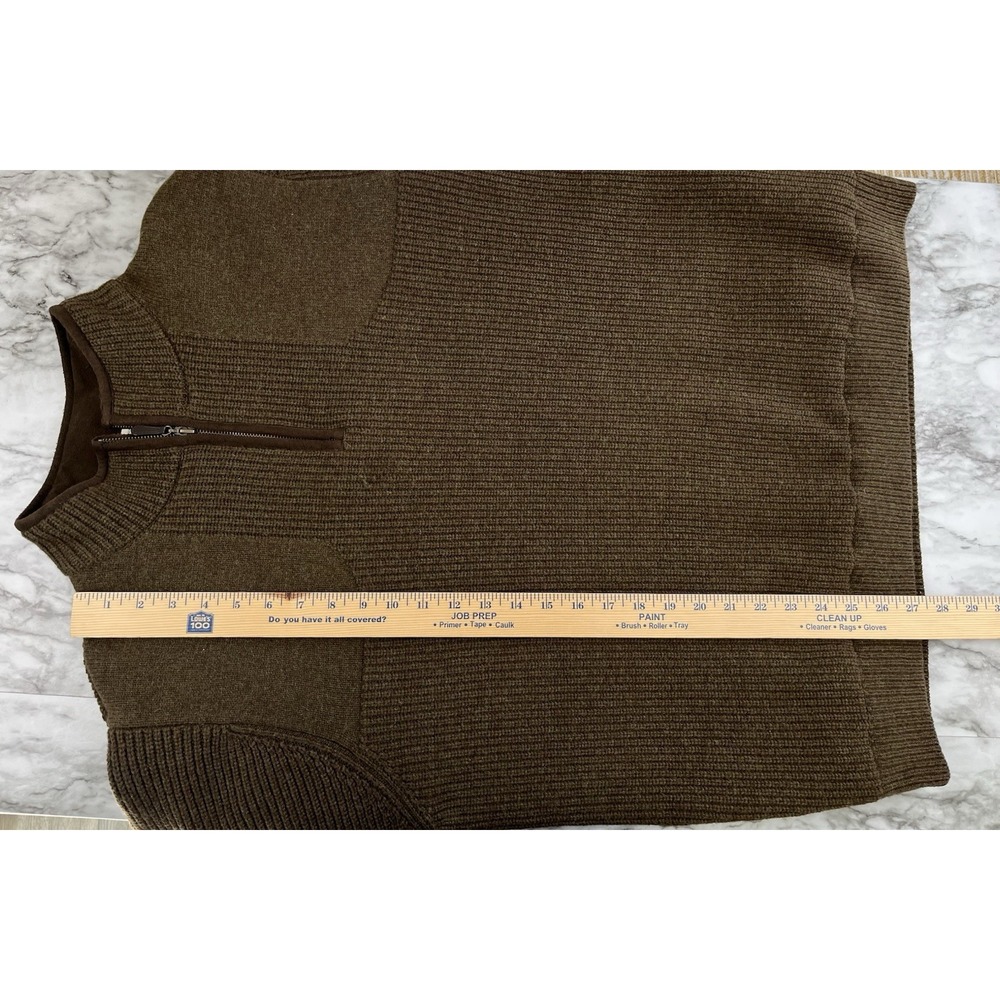 L.L. Bean Mens 1/4 Zip Waterfowl Lambswool Sweater Wind Stopper Goretex Sz Lg - Picture 9 of 10